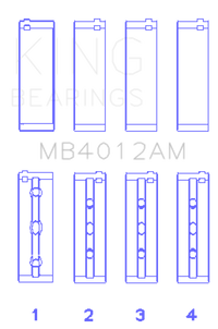 King Engine Bearings Toyota 5Vzfe (Size +0.50mm) Main Bearing Set