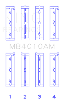 King Engine Bearings Isuzu 6Vd1 (Size +1.0mm) Main Bearing Set