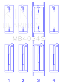 King Engine Bearings Ford 232 (Size +0.75mm) Main Bearing Set
