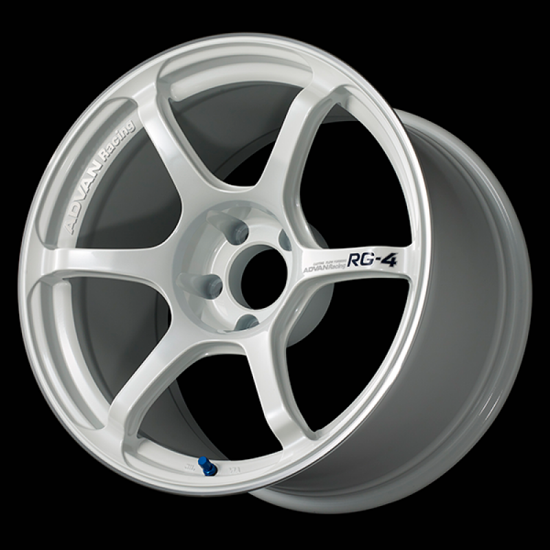 Advan RG-4 18x9.5 +38 5-120 Racing White Metallic & Ring Wheel