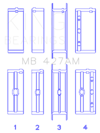 King Engine Bearings Chevrolet 173 V6 (Size +0.75mm) Main Bearing Set