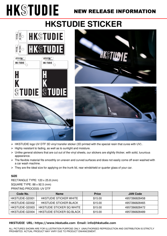 HKS HKSTUDIE Sticker - Black