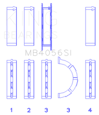 King Engine Bearings Ford 155 (Size +1.0mm) Main Bearing Set