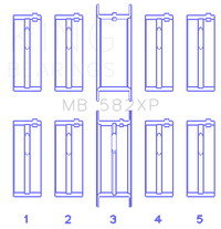 King Engine Bearings Ford 2.0/2.3L 8V (Size +0.50mm) Main Bearing Set