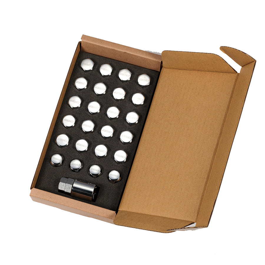 Rays 19 Hex L31 Lock & Nut Set - 12x1.25 / 6 HOLE / Chrome