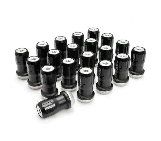 Rays 14x1.50 Formula Lug Nut FN-II Set 20 - Silver / Black