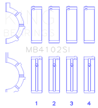 King Engine Bearings Chrysler 226 (3.7L) (Size +0.75mm) Main Bearing Set