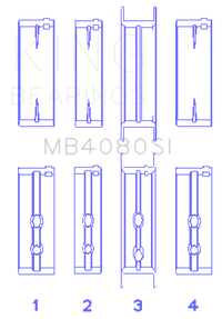 King Engine Bearings GMC 2.8L/3.4L V6 173Ci/207Ci (Size +1.0mm) Main Bearing Set