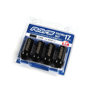 Rays 17HEX Racing Nut 12x1.5 Set L48 (Closed End) (4 PCS) - Black Chromate