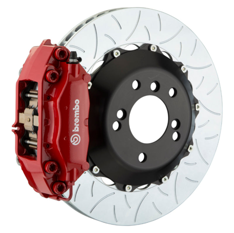 Brembo 03-06 G35 Sedan/Coupe/03-08 350Z Rr GT BBK 4 Pist Cast 345x28 2pc Rotor Slotted Type3-Red
