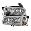 Xtune Dodge Charger 06-10 1Pc LED Crystal Headlights Chrome HD-ON-DCH05-1PC-LED-C