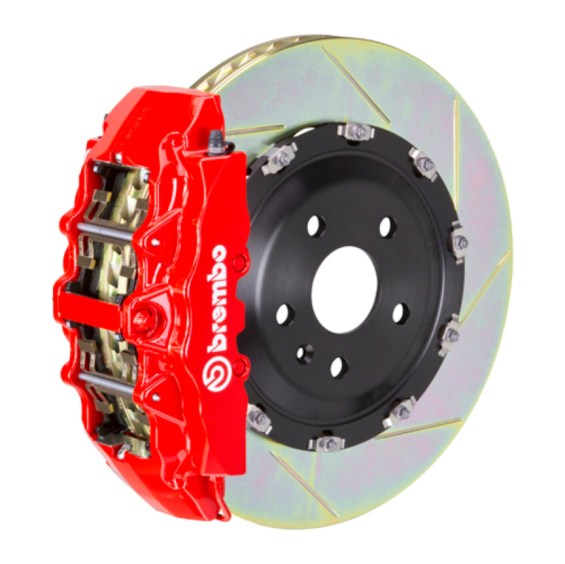 Brembo 12-18 A6 2.0T Front GT BBK 6 Piston Cast 380x34 2pc Rotor Slotted Type1-Red