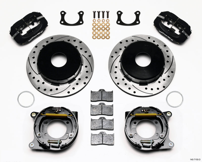 Wilwood Forged Dynalite P/S Park Brake Kit Drilled Big Ford New 2.50in Offset Currie Blank