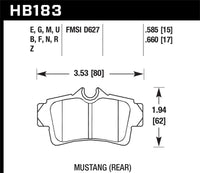 Hawk 1999-2004 Ford Mustang Base 3.8 HPS 5.0 Rear Brake Pads