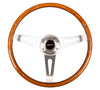 NRG Classic Wood Grain Steering Wheel (365mm) Wood w/Metal Accents & Polished Alum. 3-Spoke Center