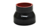 Vibrant 4 Ply Reinforced Silicone Transition Connector - 3.25in I.D. x 4in I.D. x 3in long (BLACK)