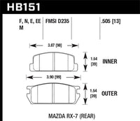 Hawk 1985 Mazda RX-7 1.1L GS Rear ER-1 Brake Pads