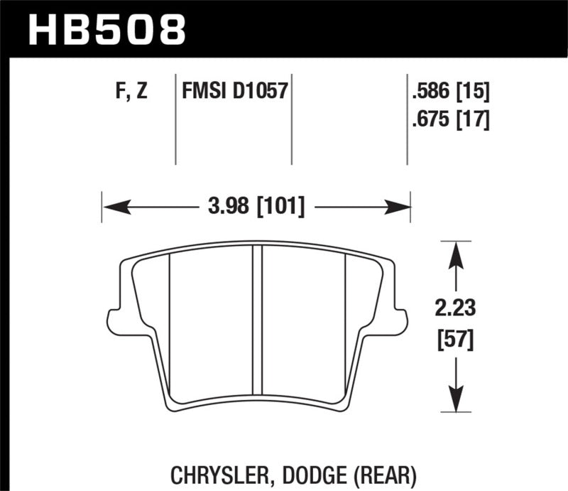 Hawk 05-10 Chrysler 300 (except SRT8) / 08-10 Dodge Challenger SE/RT HPS 5.0 Brake Pads