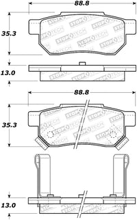 StopTech Sport Brake Pads w/Shims & Hardware - Rear