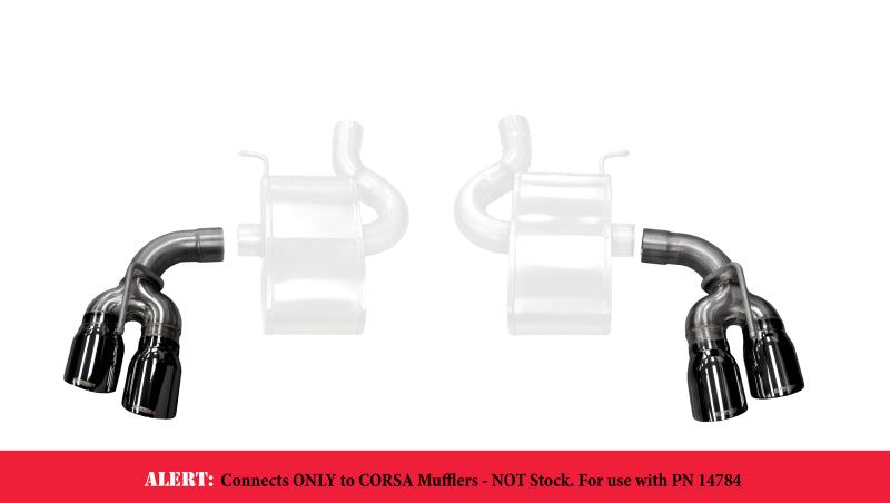 Corsa 2017 Chevy Camaro ZL1 2.75in Inlet / 4.0in Outlet Black PVD Tip Kit (For Corsa Exhaust Only)