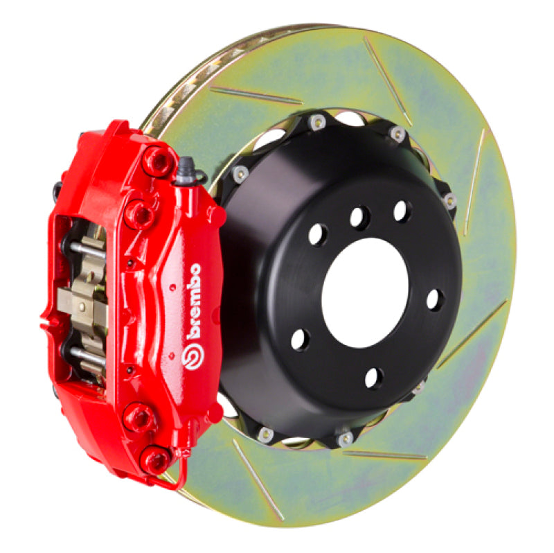 Brembo 15-18 M3 Excl CC Brake Rr GT BBK 4Pis Cast 345x28 2pc Rotor Slotted Type1-Red