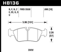 Hawk 01-06 BMW 325CI L6-2.5L DTC-70 Race Front Brake Pads