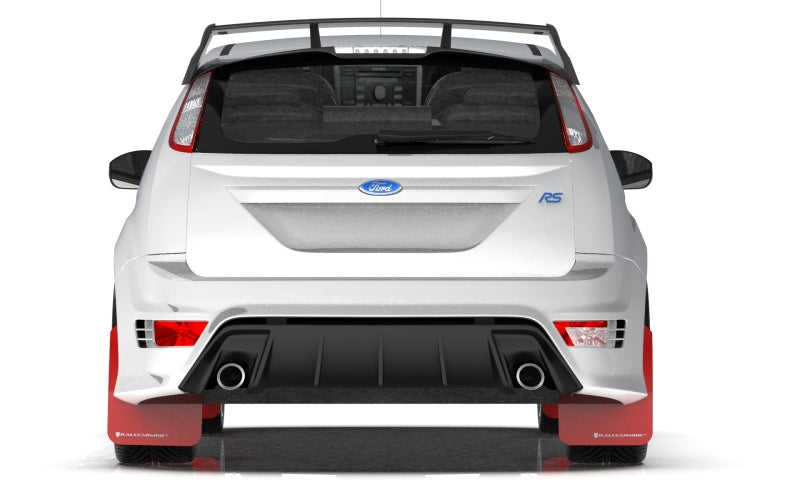 Rally Armor 09-11 Ford Focus MK2 RS Red UR Mud Flap White Logo