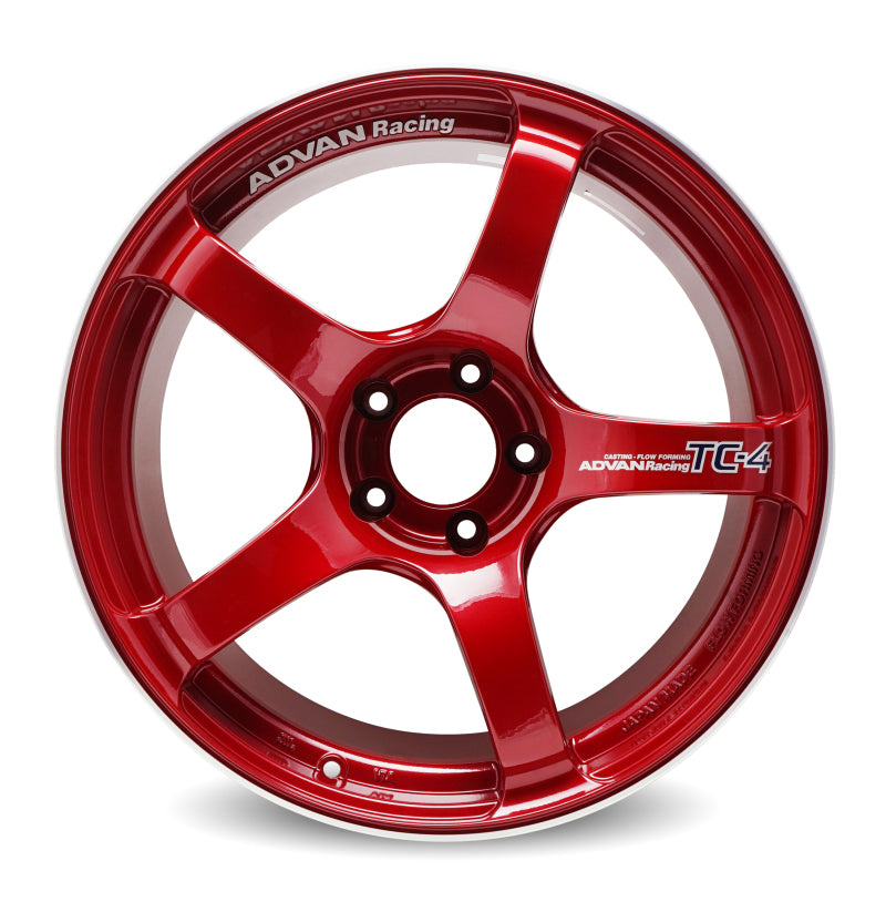 Advan TC4 18x9 +35 5-114.3 Racing Candy Red & Ring Wheel