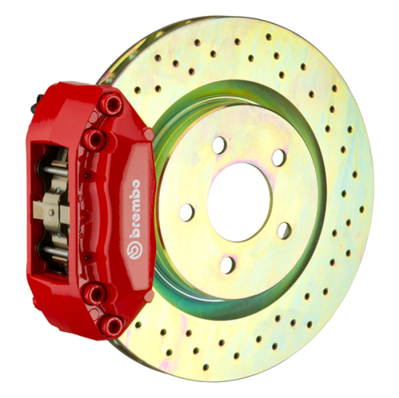 Brembo 12-19 Fiat 500 Pop/Sport/Lounge/Abarth Fr GT BBK 4Pist. Cast 2pc 28 5x28 1pc Rotor Drill-Red