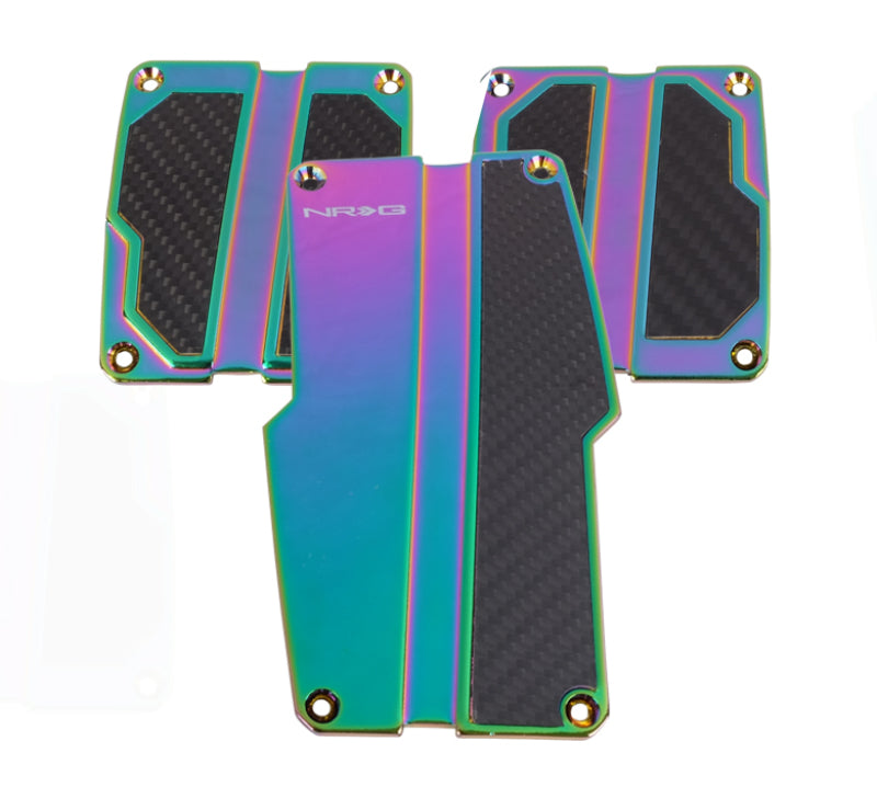 NRG Brushed Aluminum Sport Pedal M/T - Neochrome w/Black Carbon