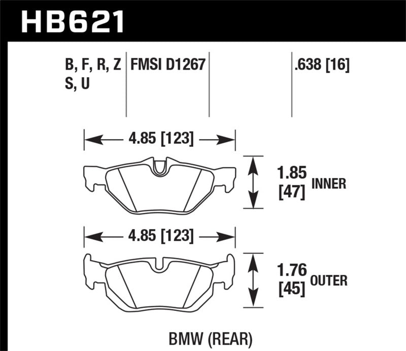 Hawk 2011 BMW 125i Rear ER-1 Brake Pads