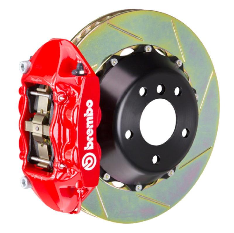 Brembo 15-18 M3 Excl CC Brakes Rr GT BBK 4Pis Cast 380x28 2pc Rotor Slotted Type1-Red