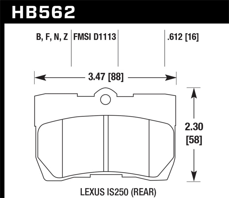 Hawk Lexus 06-07 GS300/ 06-08 IS250 HPS Street Rear Brake Pads