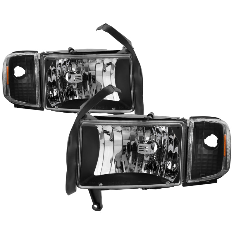 xTune Dodge Ram 1500 94-01 OEM Style Headlights w/ Corner Lamps - Black OEM HD-JH-DR94-SET-BK