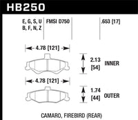 Hawk 98-02 Chevrolet Camaro SS/Z28 / 98-02 Pontiac Firebird Blue 9012 Race Rear Brake Pads