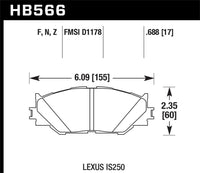 Hawk 06-08 Lexus IS250 HPS Street Front Brake Pads