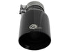 aFe MACH Force-Xp Univ 304 SS Double-Wall Clamp-On Exhaust Tip - Black - 3in Inlet - 4.5in Outlet
