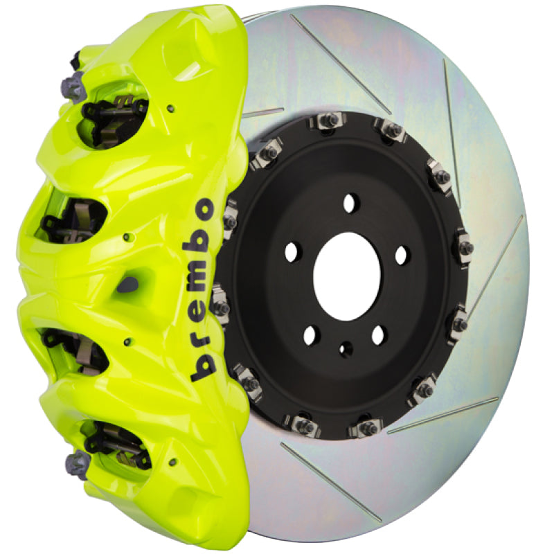 Brembo 13-18 S6/13-18 S7/14-18 RS7 Fr GT BBK 8 Pist Cast 412x38 2pc Rotor Slot Type1-Fluo. Yellow