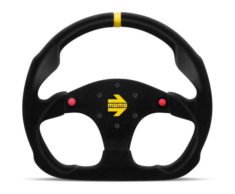 Momo MOD30 Buttons Steering Wheel 320 mm -  Black Suede/Black Spokes/1 Stripe