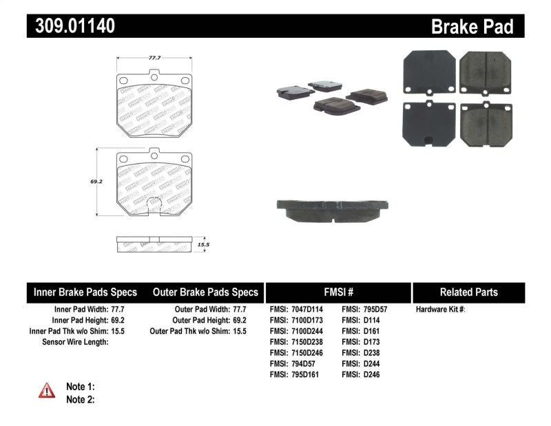 StopTech Performance Brake Pads