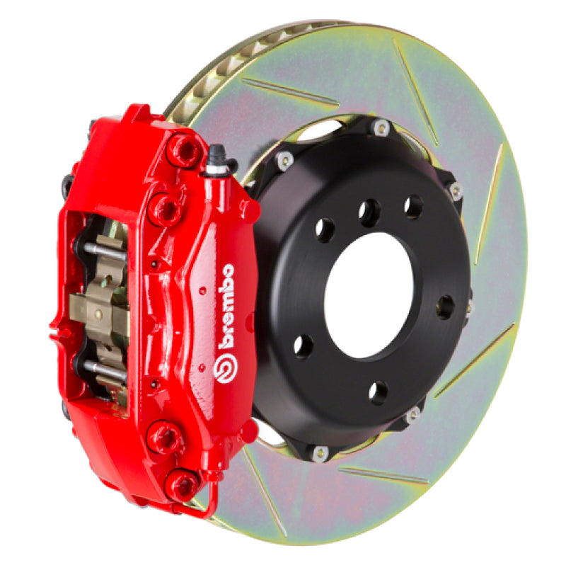 Brembo 99-05 S2000 Rear GT BBK 4 Piston Cast 328x28 2pc Rotor Slotted Type-1-Red