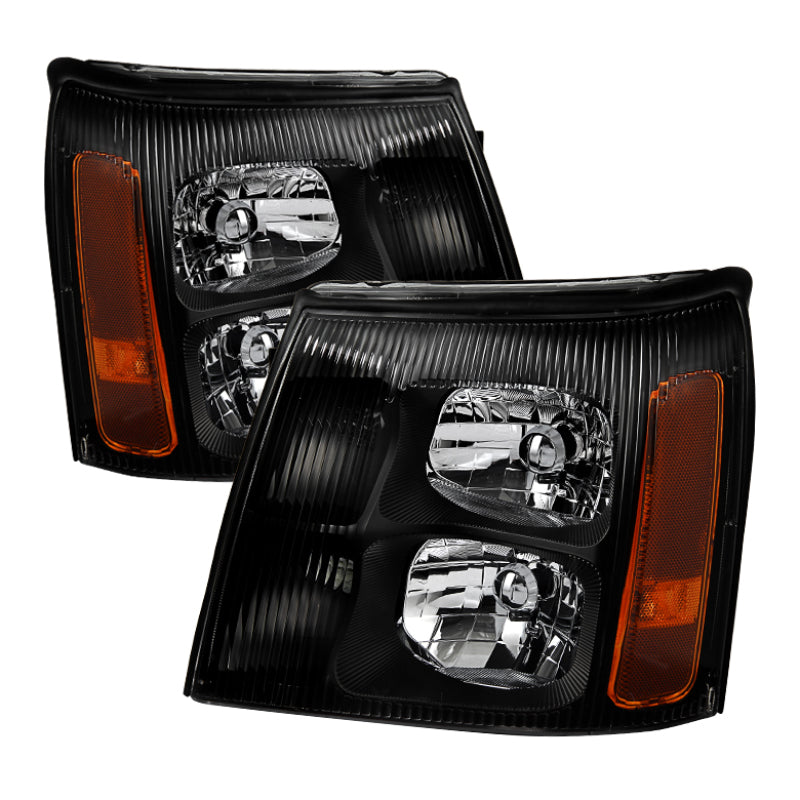 xTune Cadillac Escalade (Halogen Only) 2002 OEM Style Headlights Black HD-JH-CAES02-AM-BK