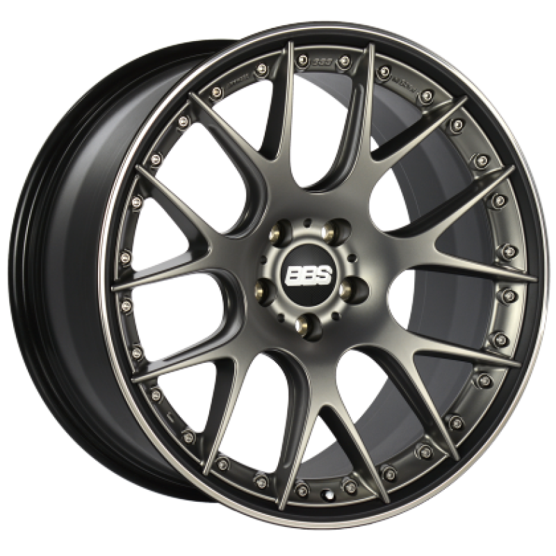 BBS CH-RII 22x10.5 5x112 ET18 / 66.5 CB Satin Platinum Center Black Lip SS Rim Protector Wheel