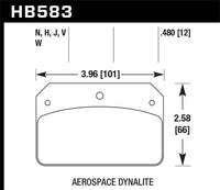 Hawk DR-97 Brake Pads for Aerospace Dynalite Caliper w/ 0.218in Center Hole