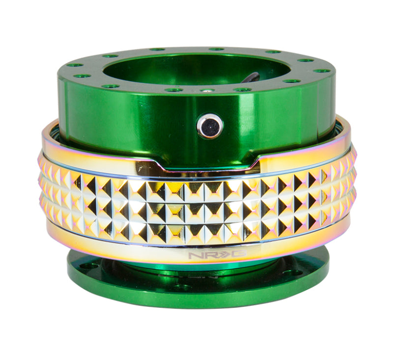 NRG Quick Release Kit - Pyramid Edition - Green Body / Neochrome Pyramid Ring