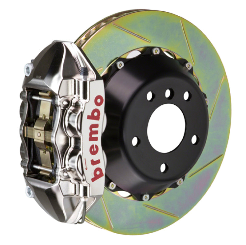 Brembo 14+ Q50/Q50S (Excl. AWD) Rr GTR BBK 4 Piston Billet 380x28 2pc Rotor Slotted Type1 - Nickel