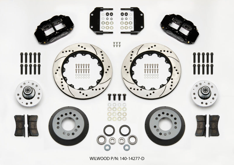 Wilwood Narrow Superlite 6R Front Hub Kit 14.00in Drilled Magnum Force Drop Spindle