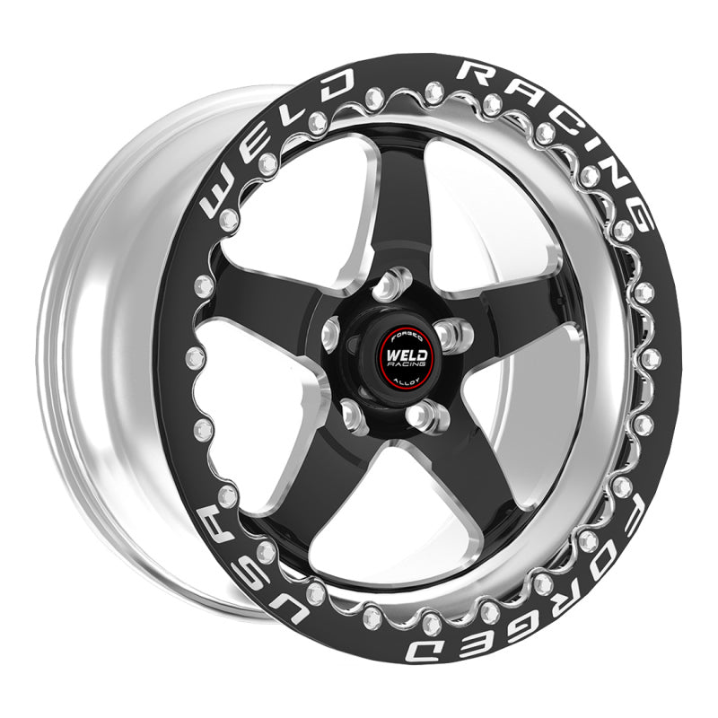 Weld S71 15x10.33 / 5x4.75 BP / 4.5in. BS Black Wheel (Medium Pad) - Black Single Beadlock MT