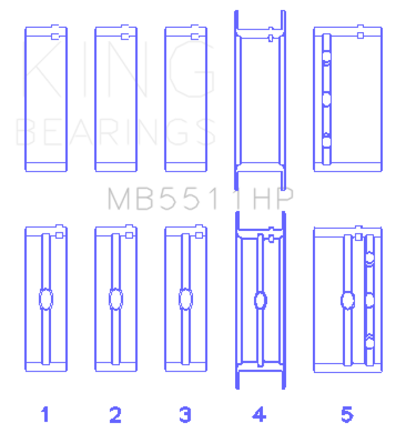 King Engine Bearings GM 326/350/389/400 w/ 3in Main (Size STD) Main Bearing Set