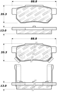 StopTech 90-01 Acura Integra Street Select Brake Pads - Rear